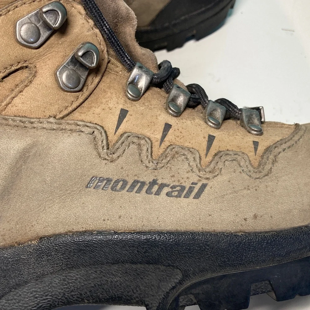 Montrail Goretex Brown Leather Hiking Boots Womens  Size 8 / 39 Wide Waterproof - Picture 8 of 15